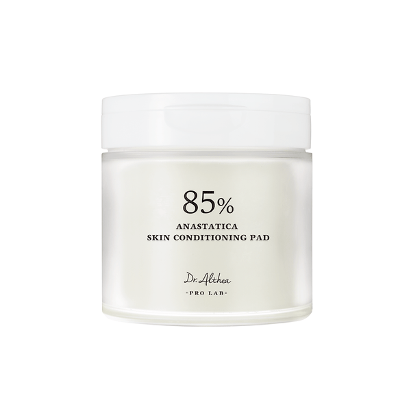 Dr. Althea Anastatica Skin Conditioning Pad in a sleek tub. K-beauty exfoliating and hydrating pads that are gentle korean skincare for smoothing, toning and hydration. Perfect for all skin types