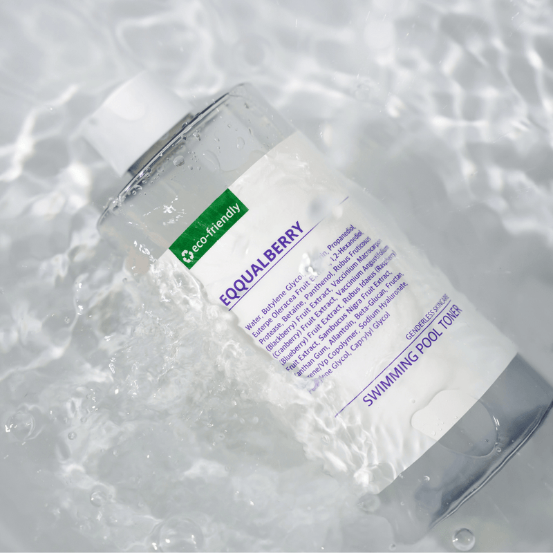 Achieve a flawless complexion with Eqqualberry Swimming Pool Toner 300ml, a K-beauty essential for smooth, radiant skin.