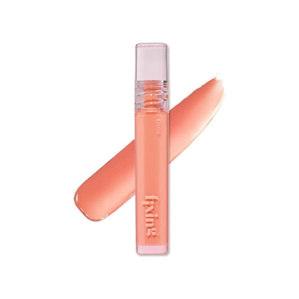 Etude Glow Fixing Tint Pure Coral Korean lip tint: Etude Glow Fixing Tint for vibrant color, all-day wear, and a dewy, hydrating shine in one swipe