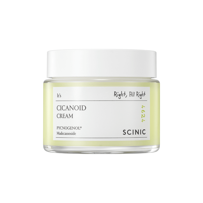 SCINIC Cicanoid Cream – calming and moisturizing cream enriched with Centella Asiatica, niacinamide, and pycnogenol for smooth, healthy skin.