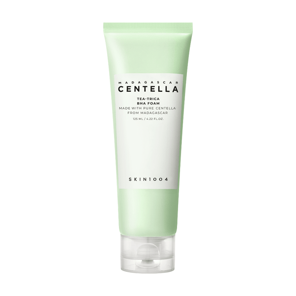 SKIN1004 Madagascar Centella Tea-Trica BHA Foam 125ml - Gentle exfoliating cleanser with BHA and Centella Asiatica for clear, balanced skin