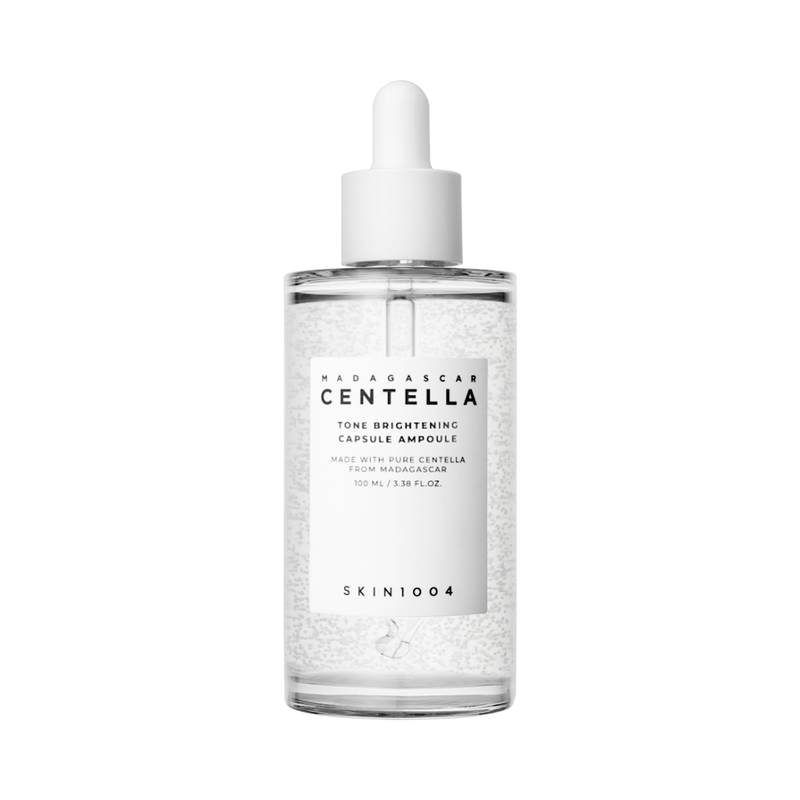 SKIN1004 Madagascar Centella Tone Brightening Capsule Ampoule in a sleek bottle that provides brightening and soothing properties.A Korean Serum with Centella Asiatica.