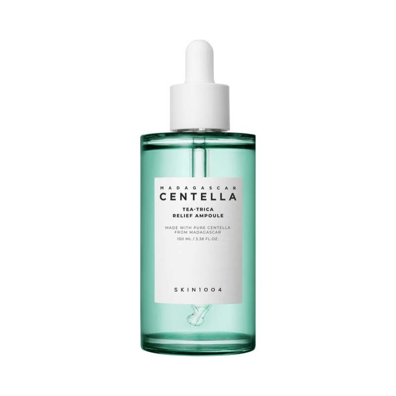 SKIN1004 Madagascar Centella Tea Trica Relief Ampoule 100ml - Soothing and hydrating skincare serum with Centella Asiatica for sensitive skin