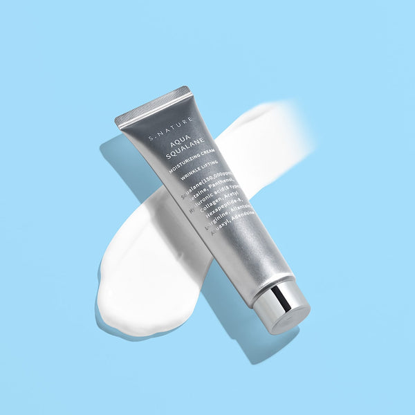 S.Nature Aqua Squalane Moisturizing Cream, award-winning on Hwahae, popular in Korean skincare, deeply hydrates and nourishes skin with squalane, panthenol, and adenosine for a smooth, youthful complexion.