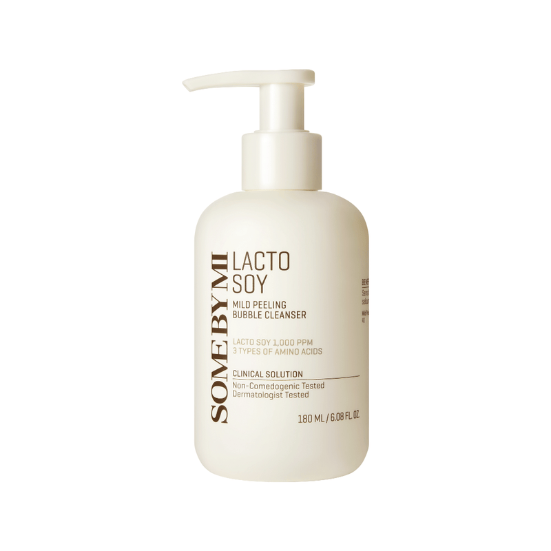 SOME BY MI Lacto Soy Mild Peeling Bubble Cleanser 180ml – Gentle Exfoliating & Hydrating Face Cleanser | Removes dead skin cells, unclogs pores, and nourishes with soy protein and probiotics. Ideal for sensitive and dry skin.